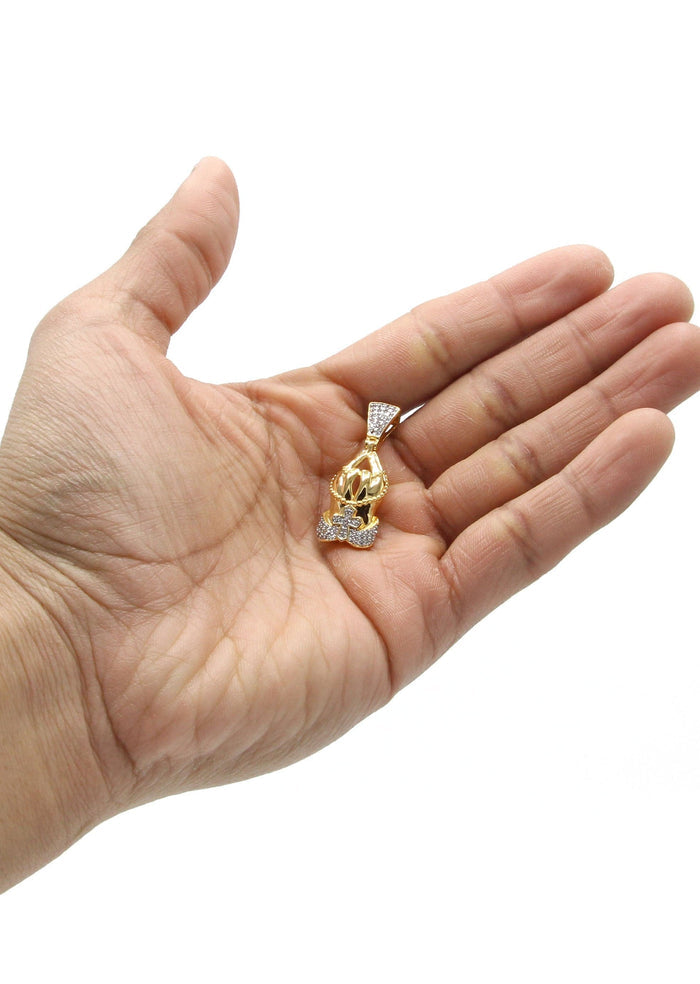 Mens Gold Plated Praying Hands Pendant | 4 Grams