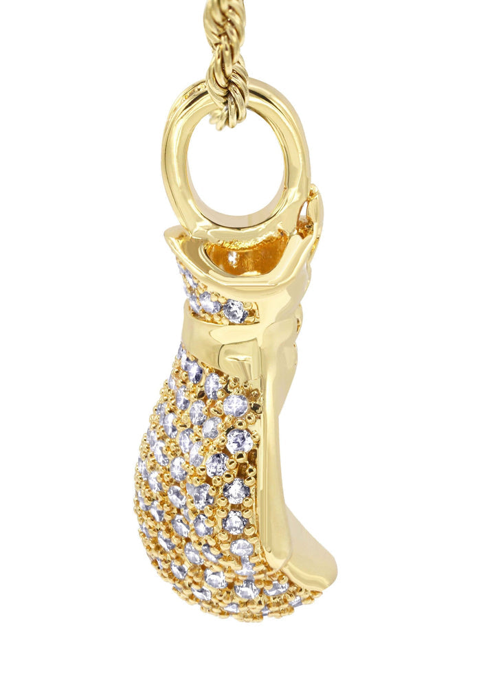 Mens Gold Plated Rope Chain & Boxing Glove Pendant | Appx. 20.2 Grams