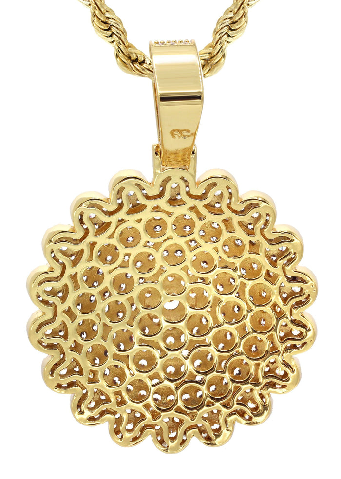 Mens Gold Plated Rope Chain & Dog Tag Pendant | Appx. 33 Grams
