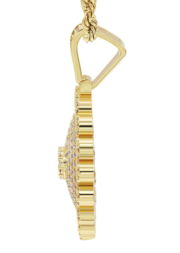 Mens Gold Plated Rope Chain & Dog Tag Pendant | Appx. 33 Grams