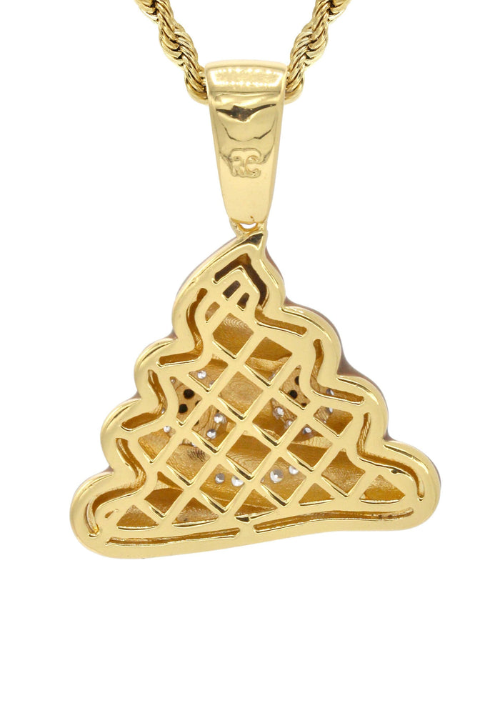 Mens Gold Plated Rope Chain & Emoji Pendant | Appx. 17 Grams