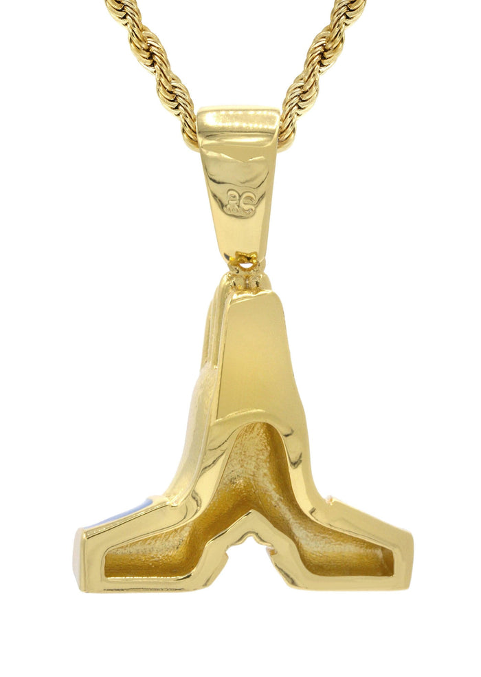 Mens Gold Plated Rope Chain & Emoji Pendant | Appx. 22.2 Grams