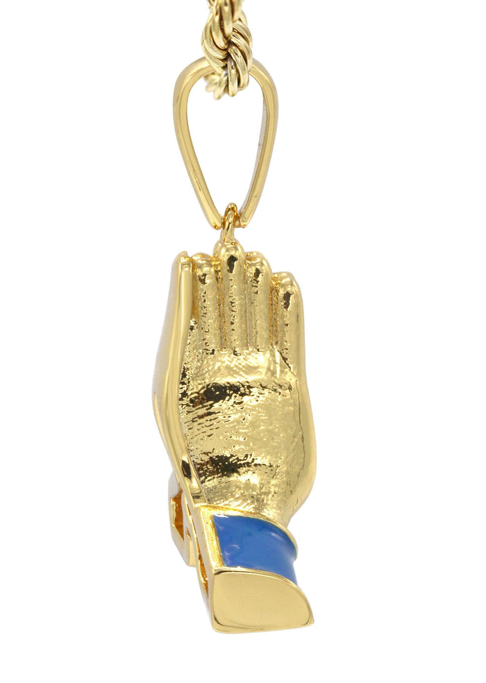 Mens Gold Plated Rope Chain & Emoji Pendant | Appx. 22.2 Grams