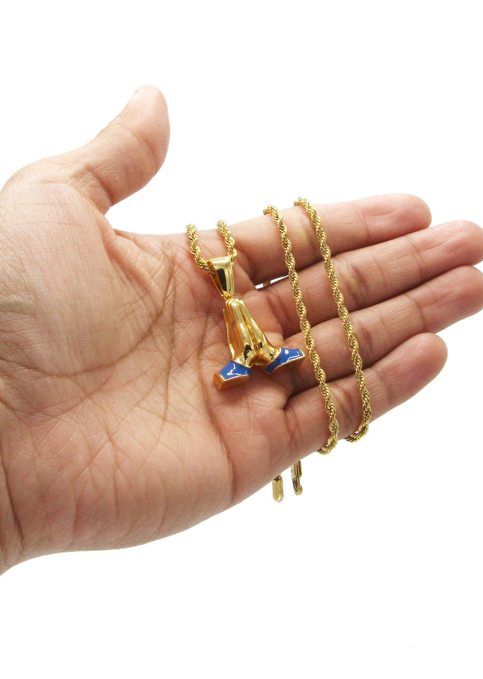 Mens Gold Plated Rope Chain & Emoji Pendant | Appx. 22.2 Grams