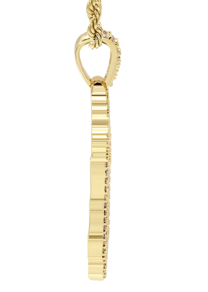 Mens Gold Plated Rope Chain & Jesus Piece Chain | Appx. 14.6 Grams