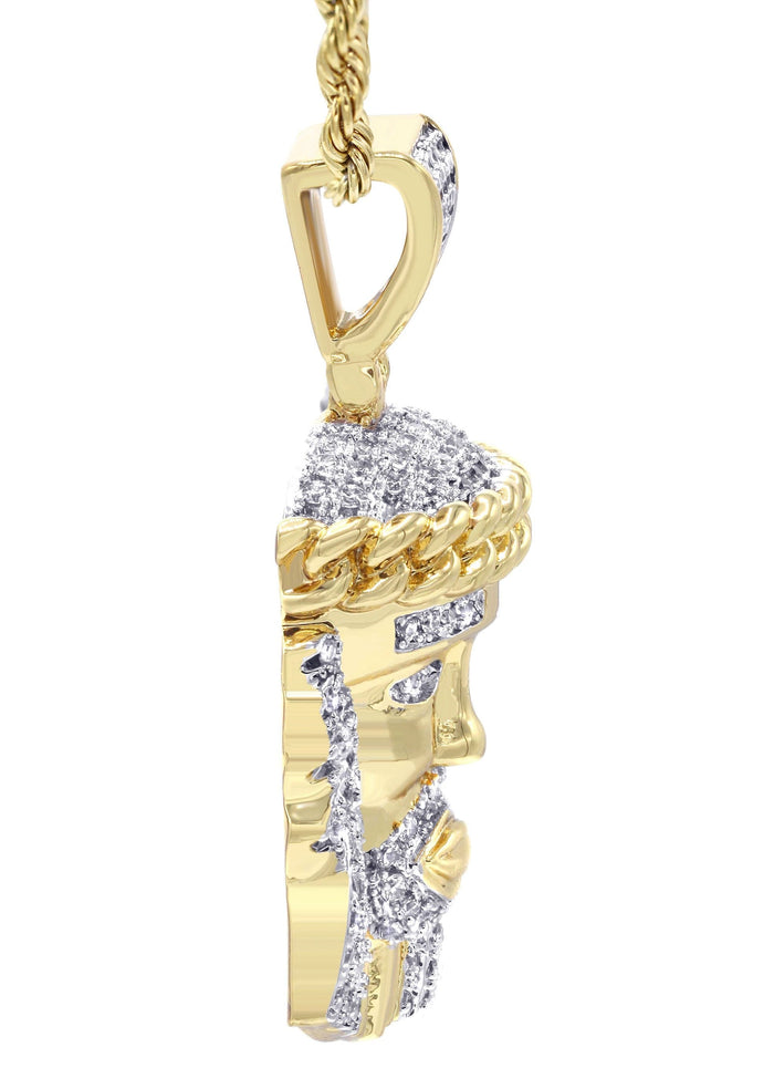 Mens Gold Plated Rope Chain & Jesus Piece Chain | Appx. 22.7 Grams