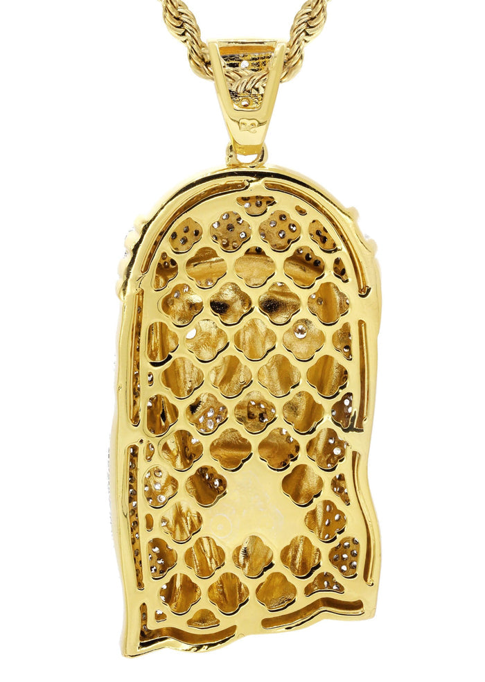 Mens Gold Plated Rope Chain & Jesus Piece Chain | Appx. 42.4 Grams