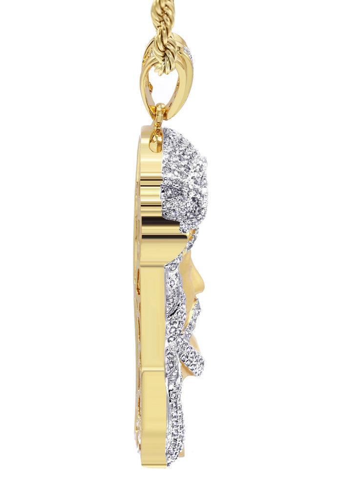 Mens Gold Plated Rope Chain & Jesus Piece Chain | Appx. 42.4 Grams