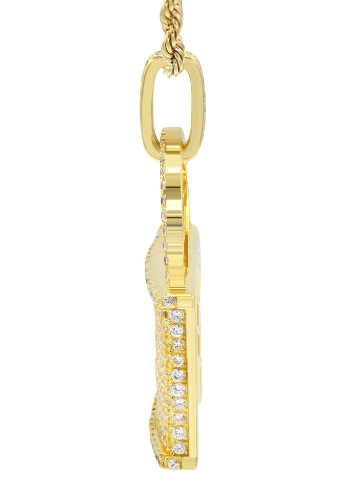 Mens Gold Plated Rope Chain & Lock Pendant | Appx. 18.7 Grams