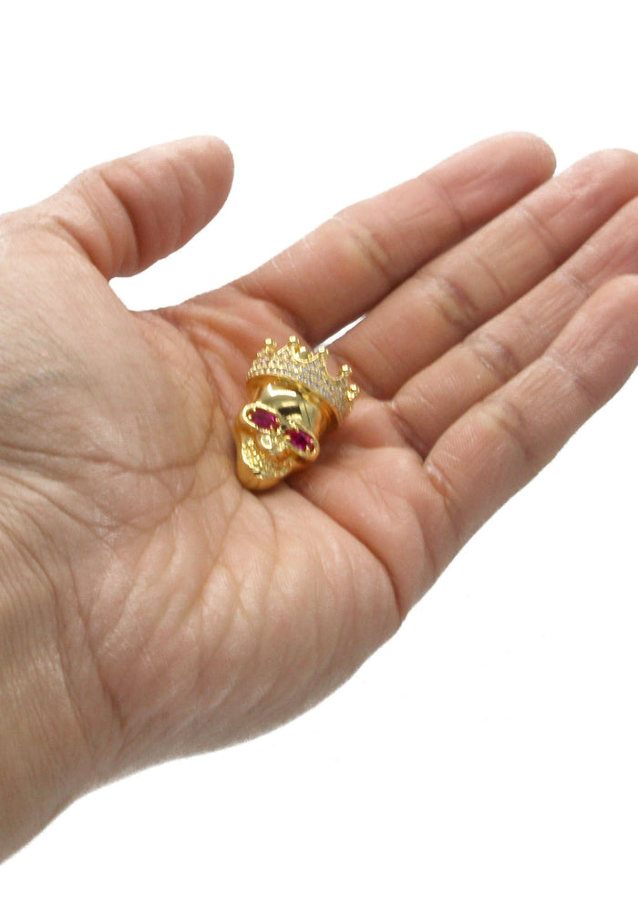 Mens Gold Plated Skull Pendant | 13 Grams