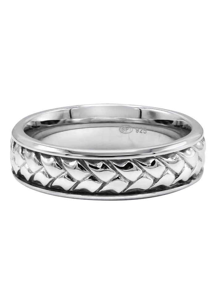 Mens Silver Braided Wedding Band | Appx 8.6 Grams
