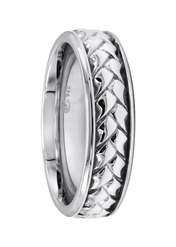 Mens Silver Braided Wedding Band | Appx 8.6 Grams
