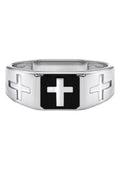 Mens Silver Cross Signet Ring | Appx 4.2 Grams