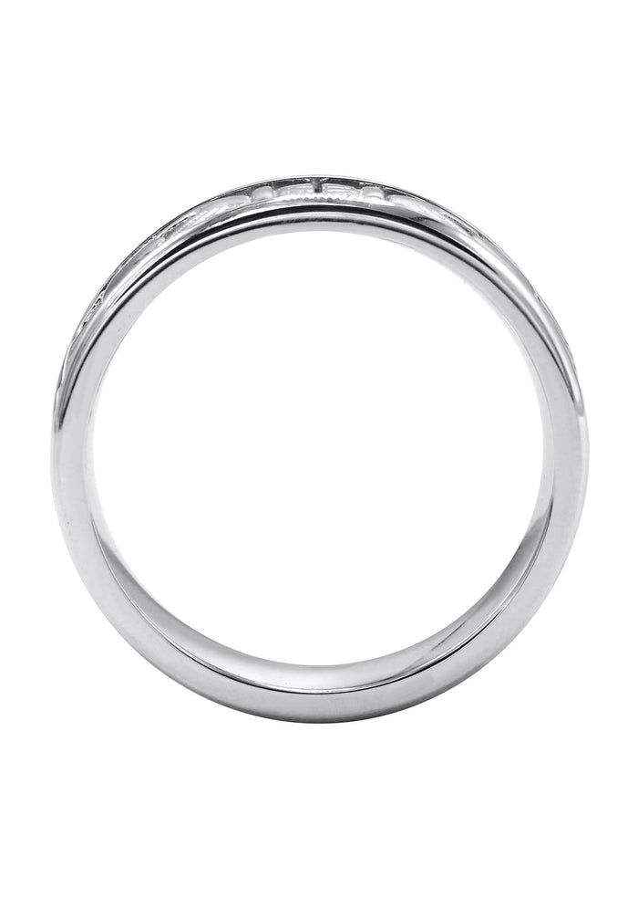 Mens Silver Crown Heart Wedding Band | Appx 7.7 Grams