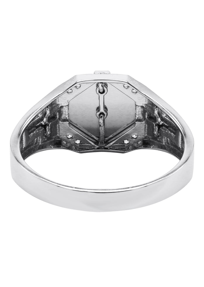 Mens Silver CZ Cross Ring | Appx 4.2 Grams