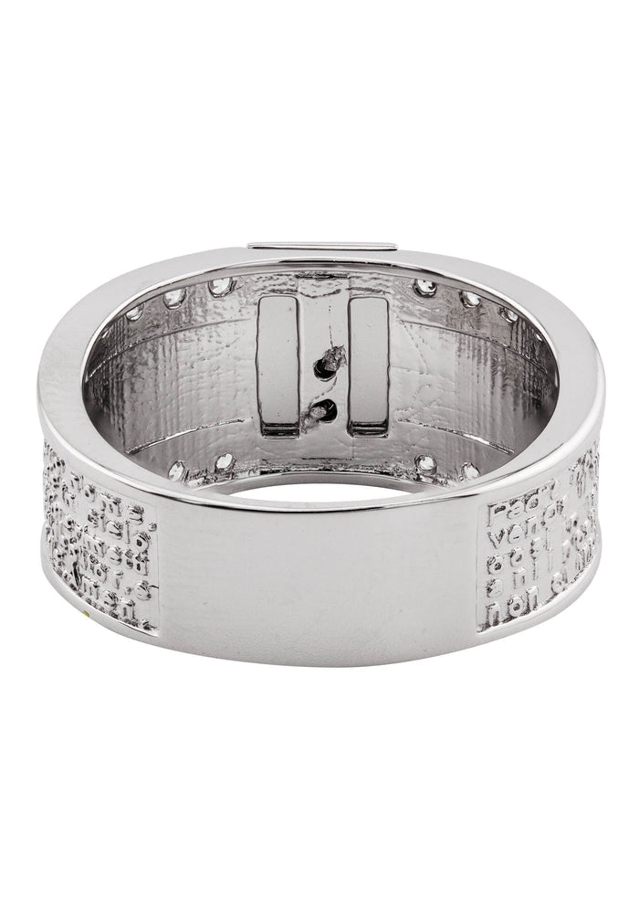 Mens Silver CZ Jesus Ring | Appx 6.7 Grams