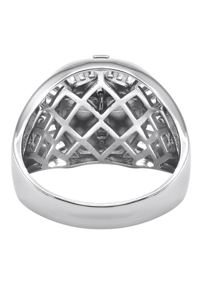 Mens Silver CZ Jesus Ring | Appx 7.6 Grams
