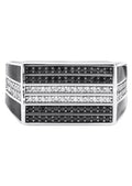 Mens Silver CZ Onyx Ring | Appx 6.6 Grams