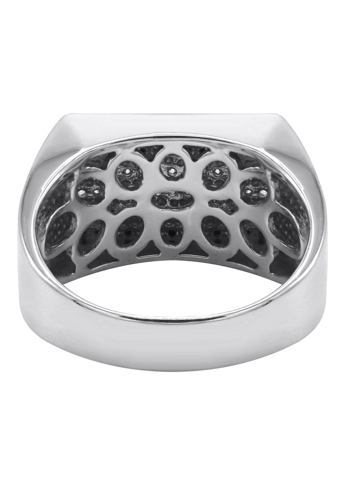 Mens Silver CZ Onyx Ring | Appx 6.6 Grams