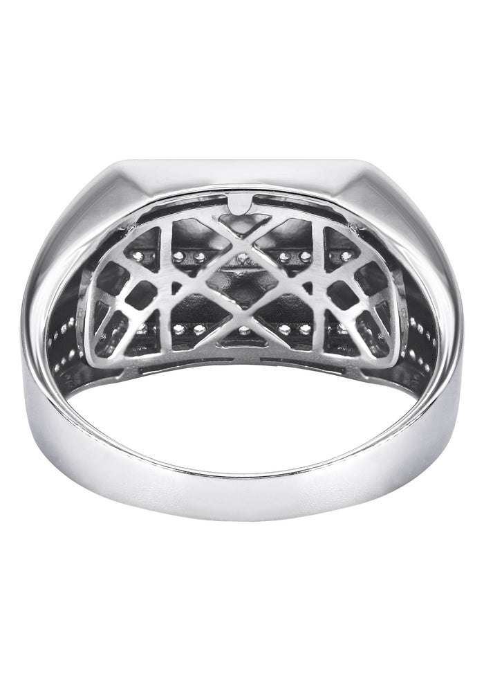 Mens Silver CZ Onyx Ring | Appx 7 Grams