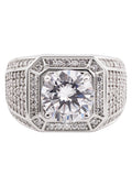Mens Silver CZ Pinky Ring | Appx 10 Grams