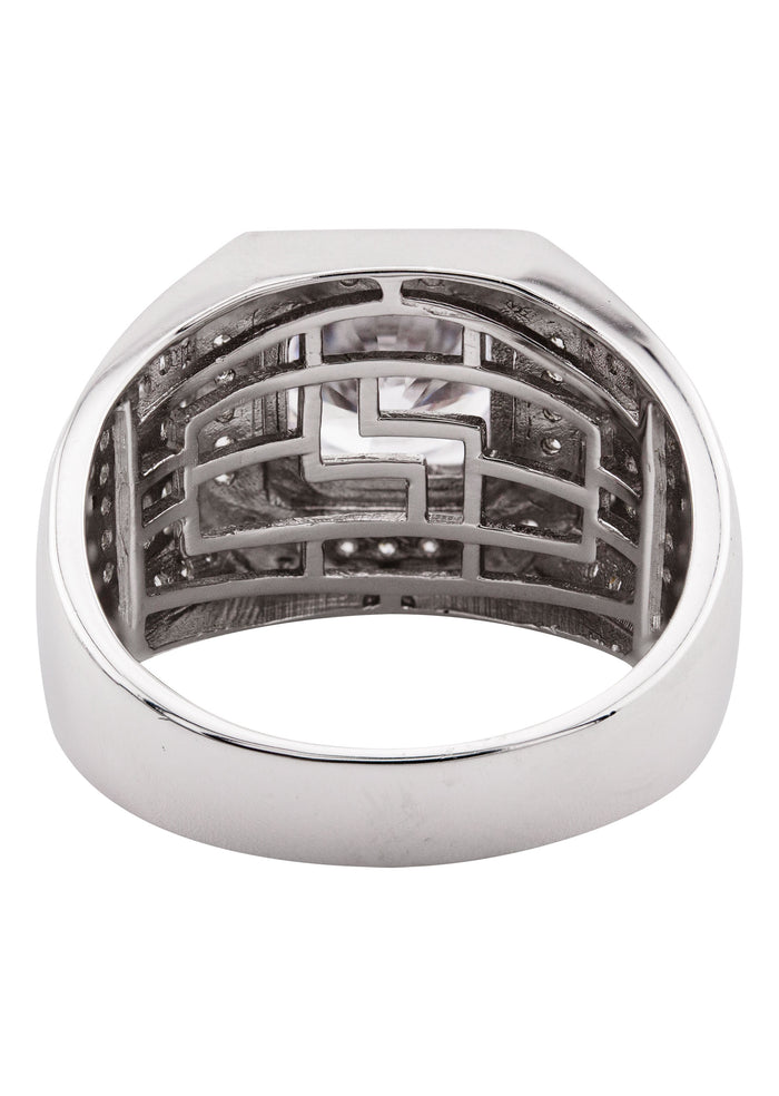 Mens Silver CZ Pinky Ring | Appx 10 Grams