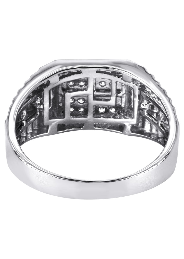 Mens Silver CZ Pinky Ring | Appx 5.2 Grams