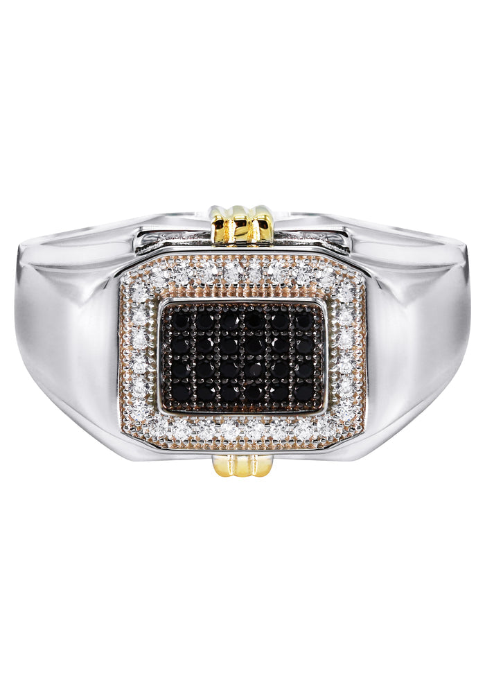 Mens Silver CZ Signet Ring | Appx 5.5 Grams