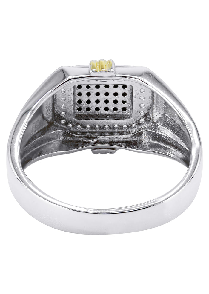 Mens Silver CZ Signet Ring | Appx 5.5 Grams