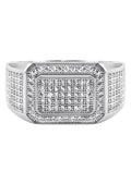 Mens Silver CZ Signet Ring | Appx 6.4 Grams