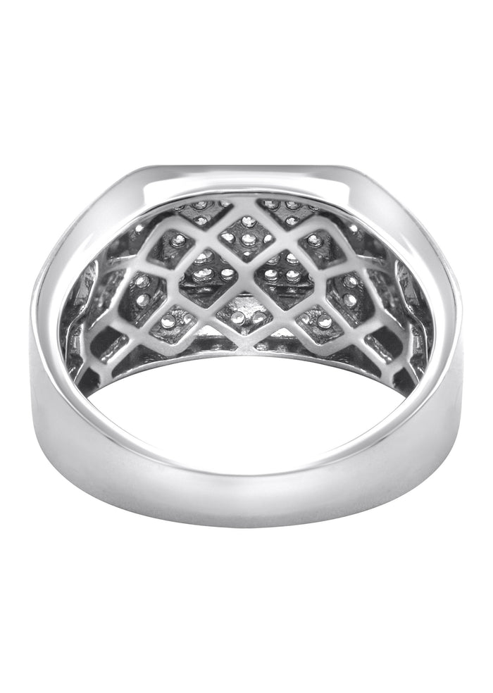 Mens Silver CZ Signet Ring | Appx 6.4 Grams