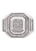 Mens Silver CZ Signet Ring | Appx 8.6 Grams