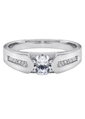 Mens Silver CZ Stud Wedding Band | Appx 5 Grams
