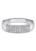Mens Silver CZ Wedding Band | Appx 2.4 Grams