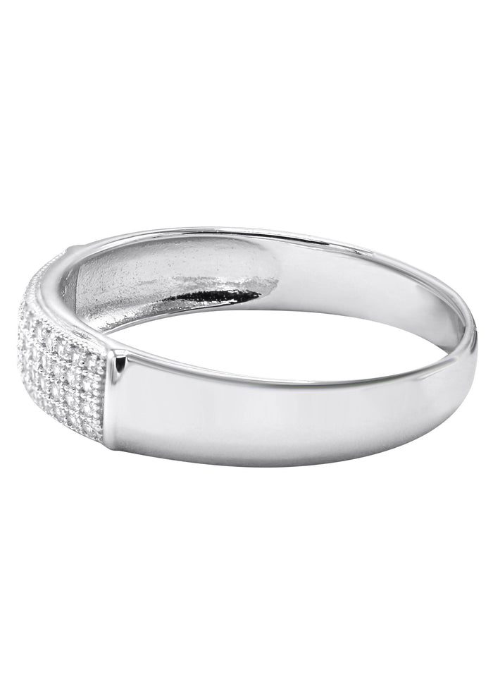 Mens Silver CZ Wedding Band | Appx 2.4 Grams