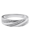 Mens Silver CZ Wedding Band | Appx 3.7 Grams
