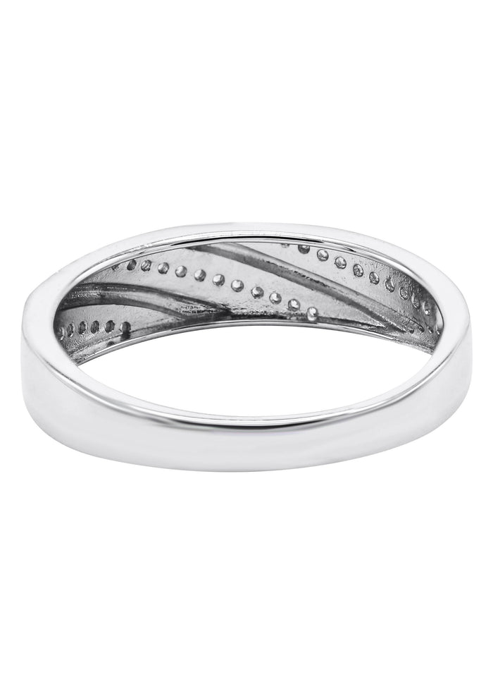 Mens Silver CZ Wedding Band | Appx 3.7 Grams