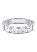 Mens Silver CZ Wedding Band | Appx 4.5 Grams