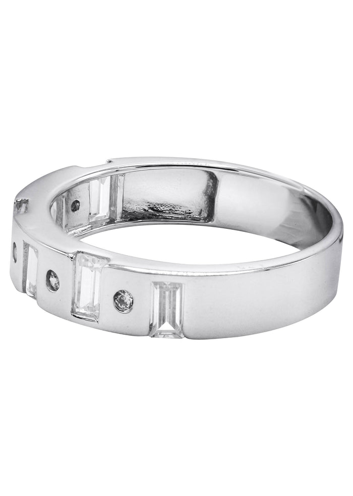 Mens Silver CZ Wedding Band | Appx 4.5 Grams