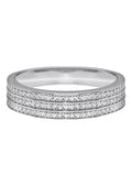 Mens Silver CZ Wedding Band Ring | Appx 3.4 Grams