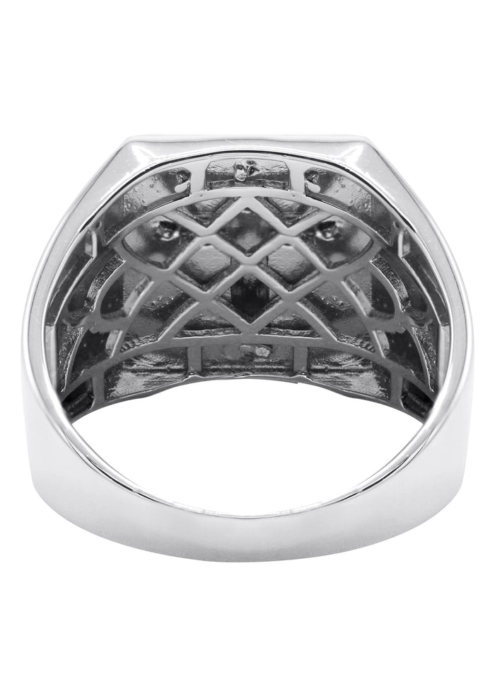 Mens Silver Gold Cross Pinky Ring | Appx 6.8 Grams