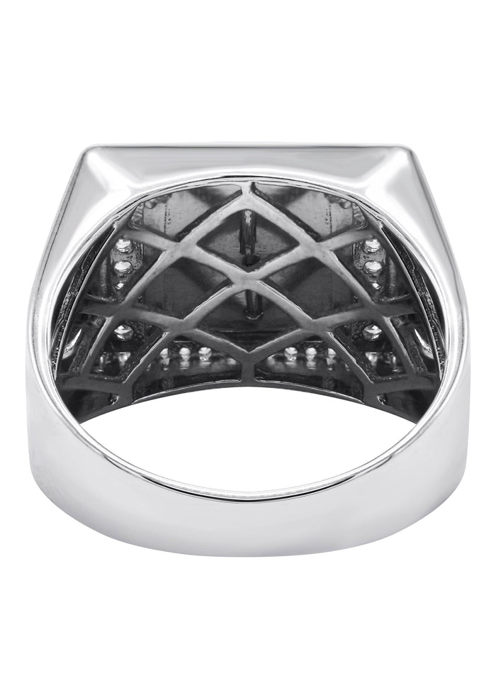 Mens Silver Mason Signet Ring | Appx 7.8 Grams
