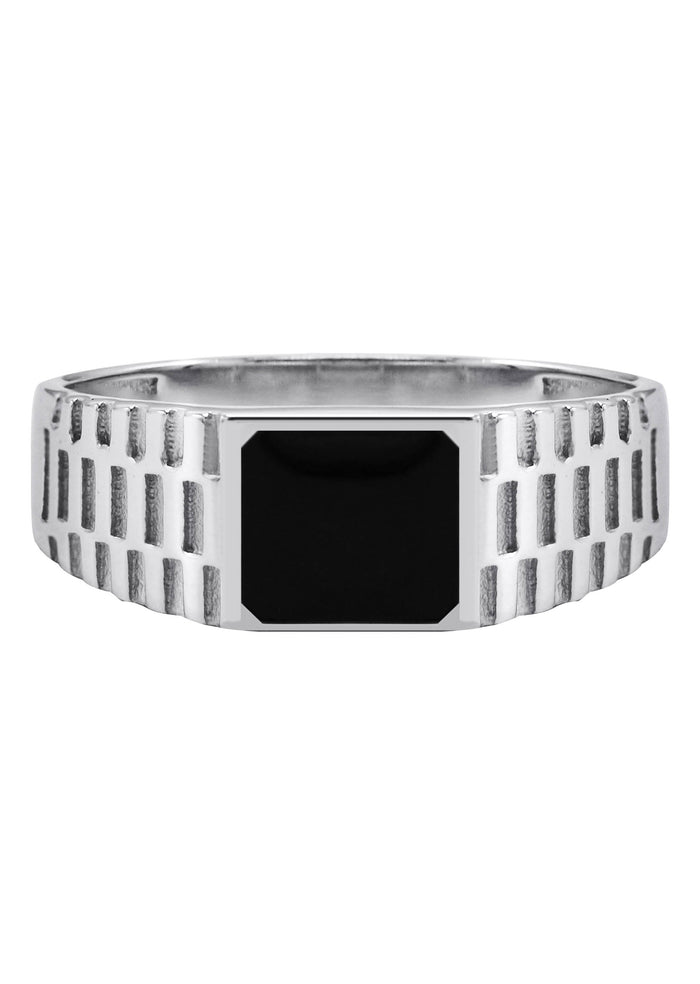 Mens Silver Onyx Ring | Appx 3.9 Grams