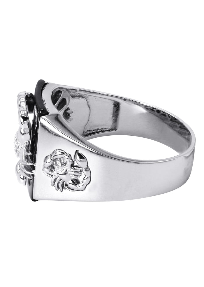 Mens Silver Onyx Scorpion Ring | Appx 8.2 Grams