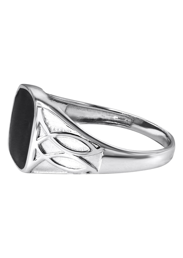 Mens Silver Onyx Signet Ring | Appx 5.3 Grams