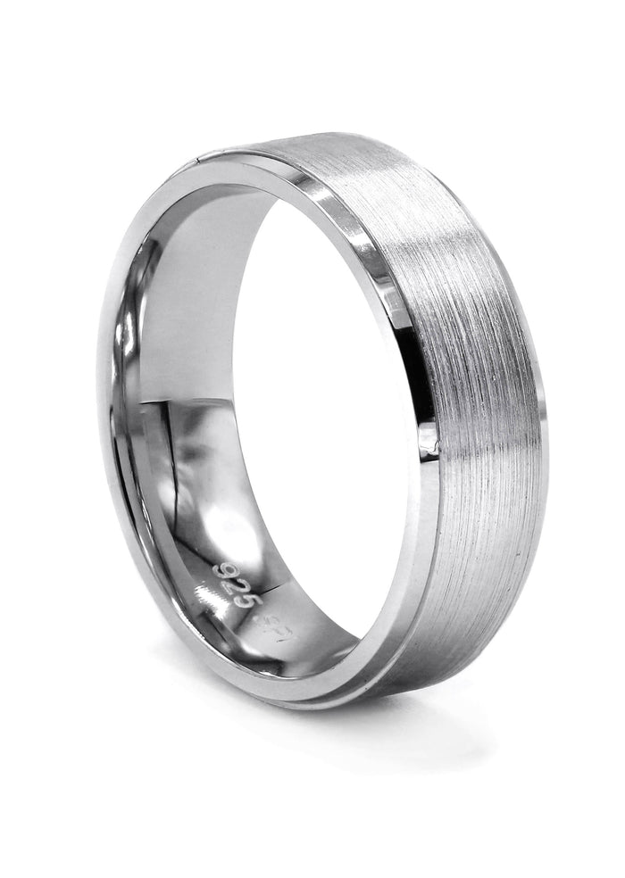Mens Silver Plain Tungsten Style Ring | Appx 9.4 Grams