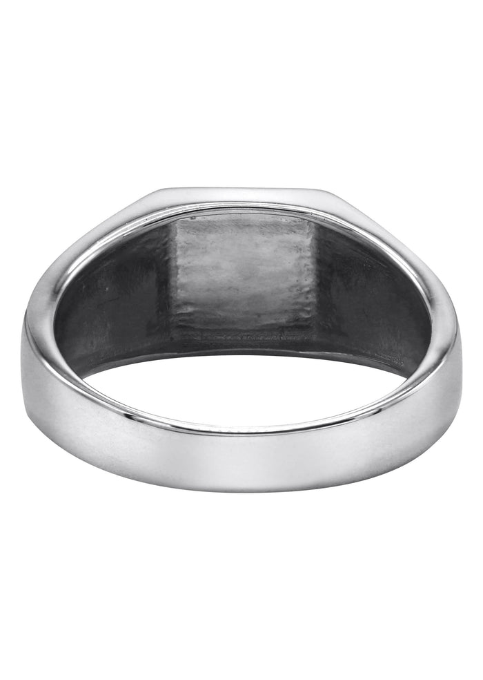 Mens Silver Signet Onyx Ring | Appx 5.4 Grams