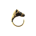 Micro Black Enamel Horse Ring