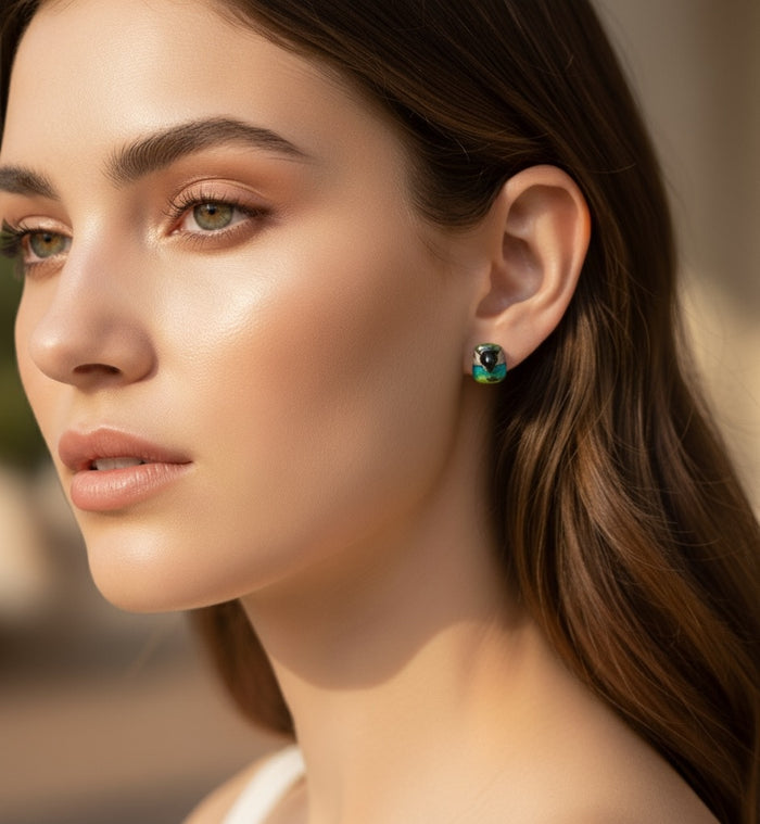 Micro Blue Parrot Earrings