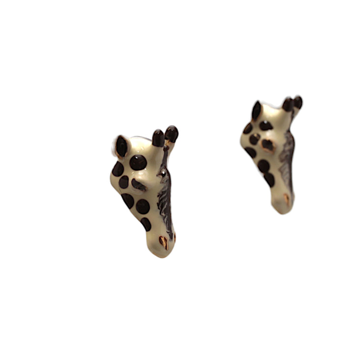Micro Enameled Giraffe Earrings